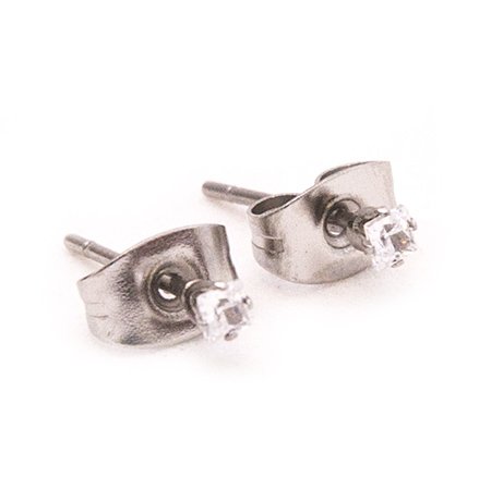 Aro acero chispita blanco cuadrado